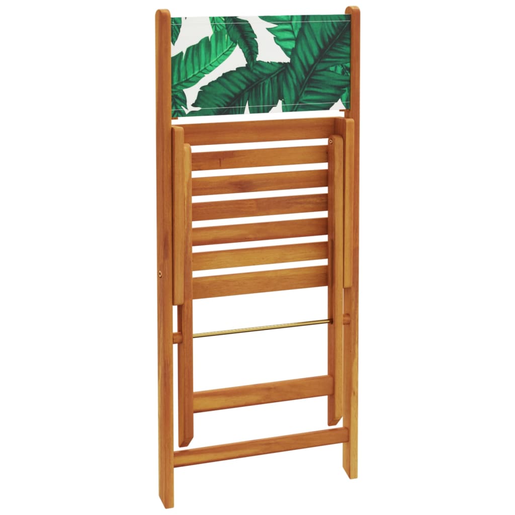 Set Pranzo da Giardino 5 pz Foglie in Tessuto e Legno Massello | homemem39
