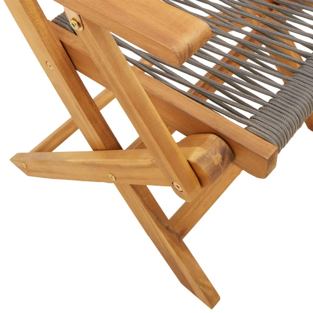 Set da Bistrot 3pz Grigio in Polipropilene e Legno Massello | homemem39