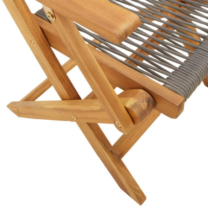 Set da Bistrot 3pz Grigio in Polipropilene e Legno Massello | homemem39