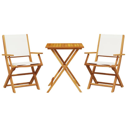 Set da Bistrot 3pz Bianco Crema in Tessuto e Legno Massello - homemem39