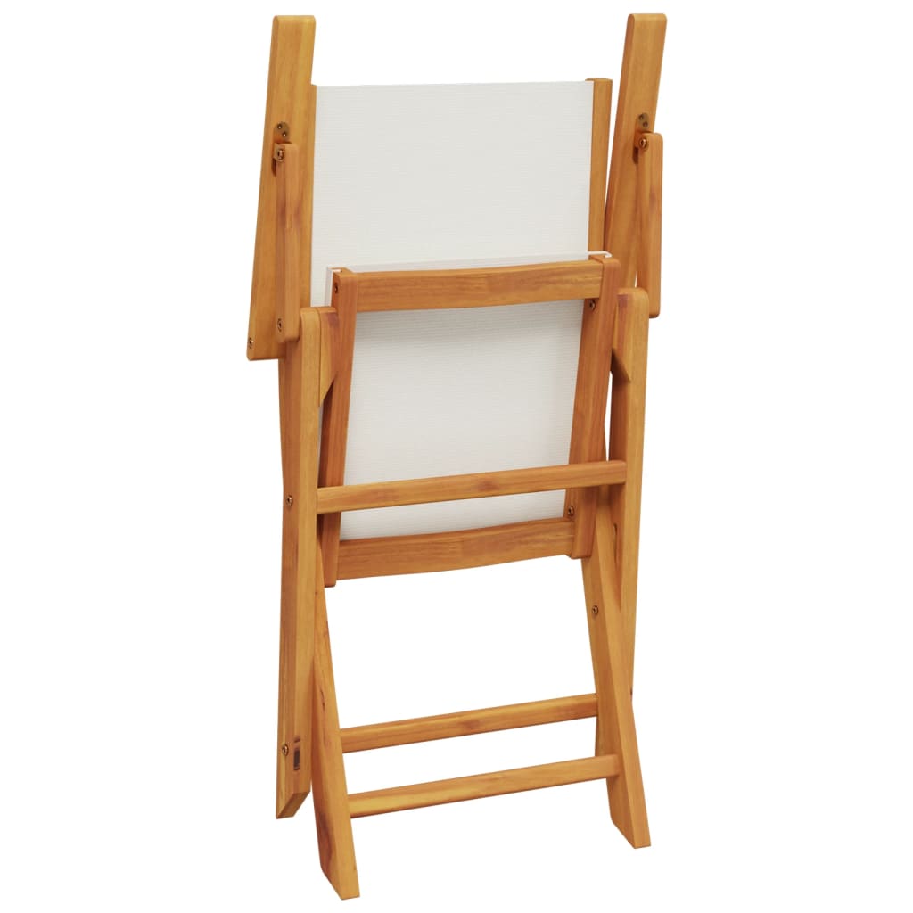 Set da Bistrot 3pz Bianco Crema in Tessuto e Legno Massello - homemem39