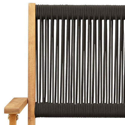 Set Pranzo da Giardino 5 pz Nero Polipropilene e Legno Massello | homemem39