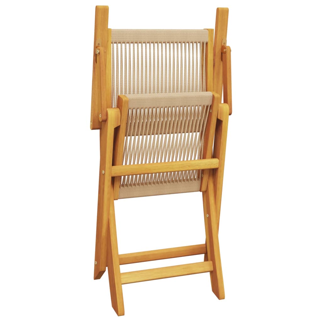 Set Pranzo da Giardino 5 pz Beige Polipropilene/ Legno Massello | homemem39