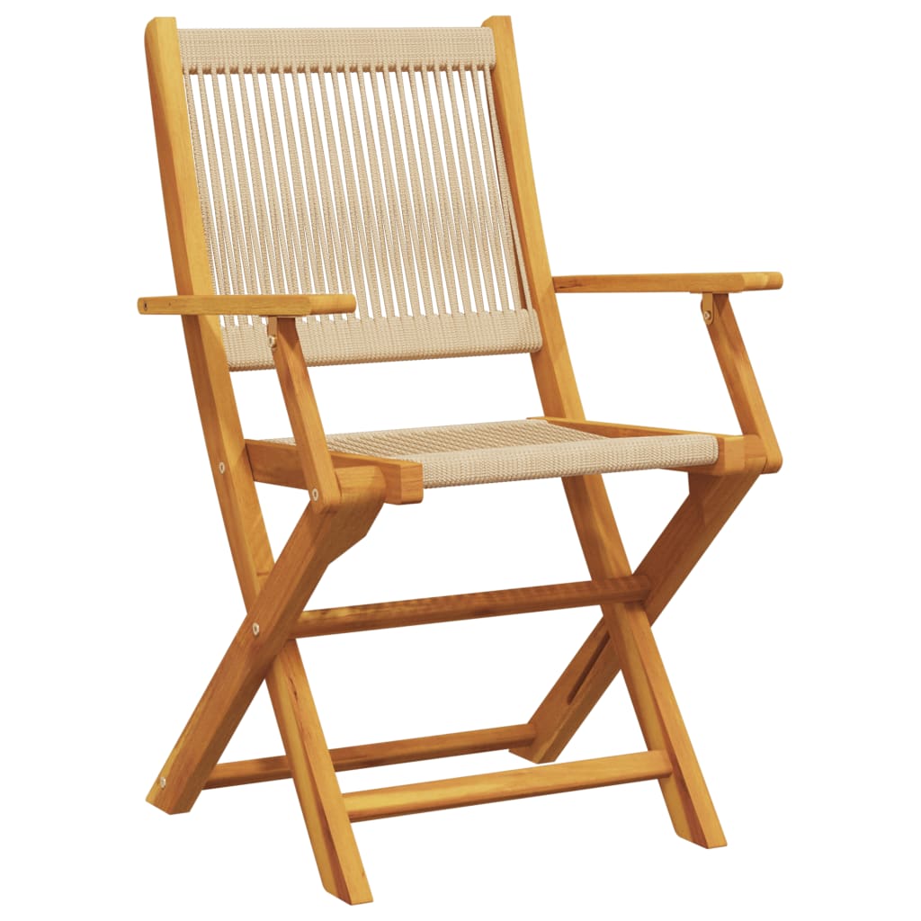 Set Pranzo da Giardino 5 pz Beige Polipropilene/ Legno Massello | homemem39