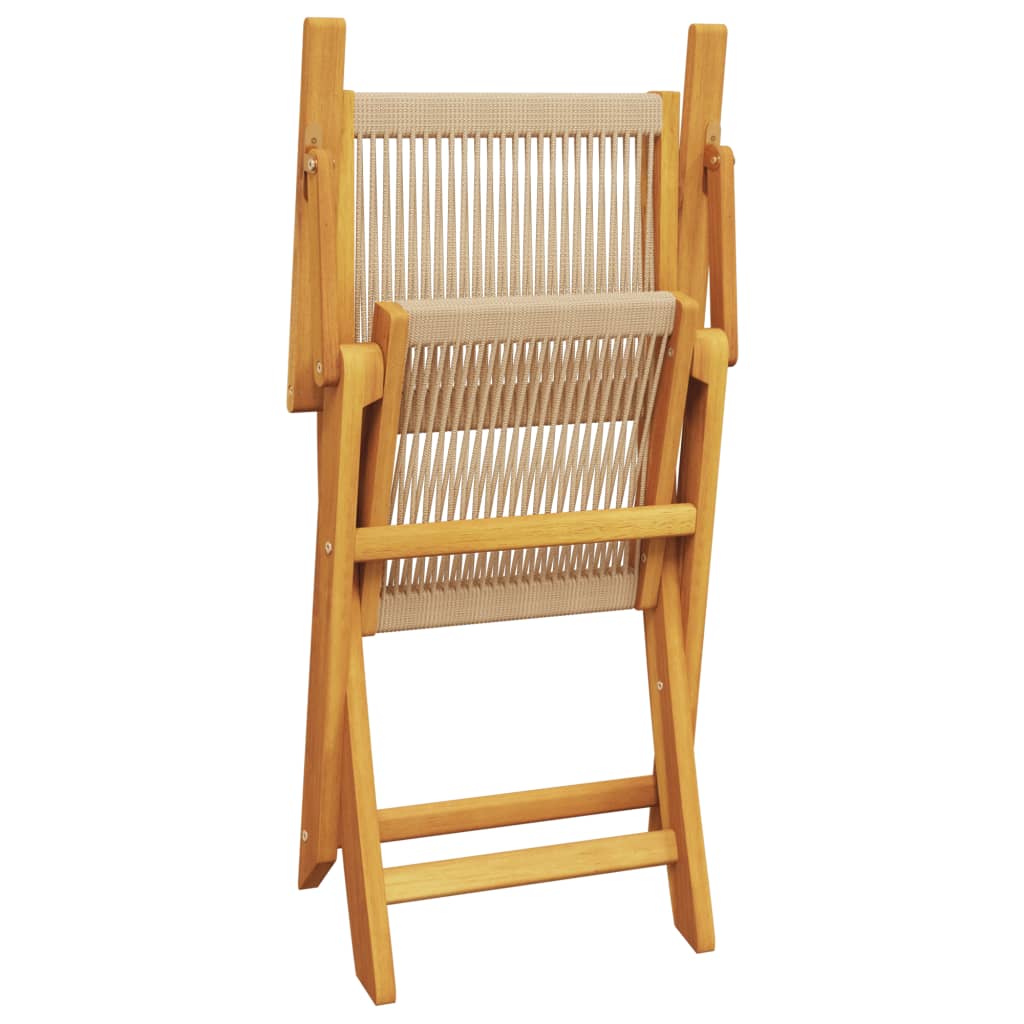 Set Pranzo da Giardino 5 pz Beige Polipropilene/ Legno Massello | homemem39