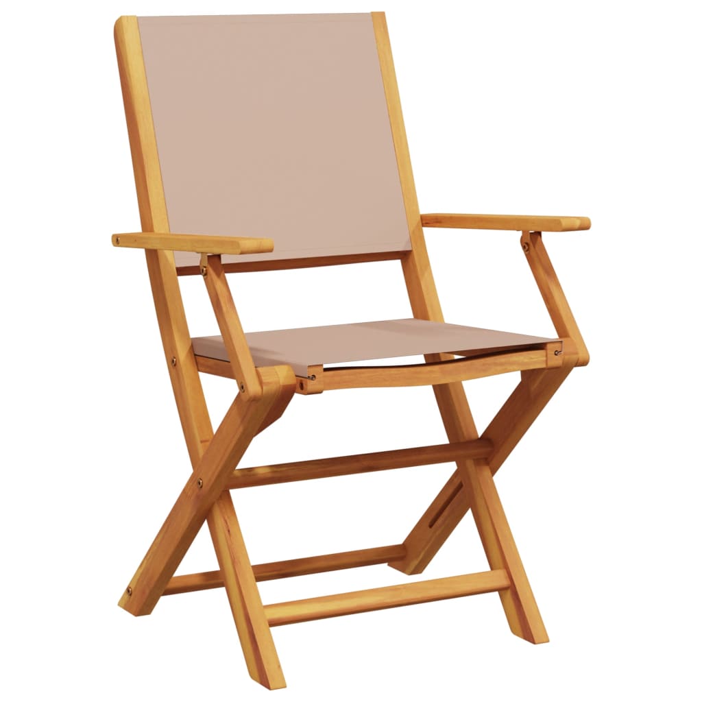 Set da Pranzo da Giardino 5 pz Tortora Tessuto e Legno Massello | homemem39