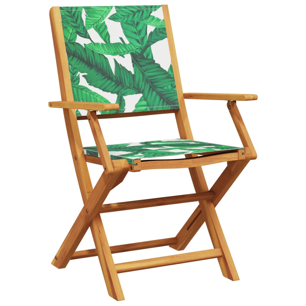 Set Pranzo da Giardino 5 pz Foglie in Tessuto e Legno Massello | homemem39