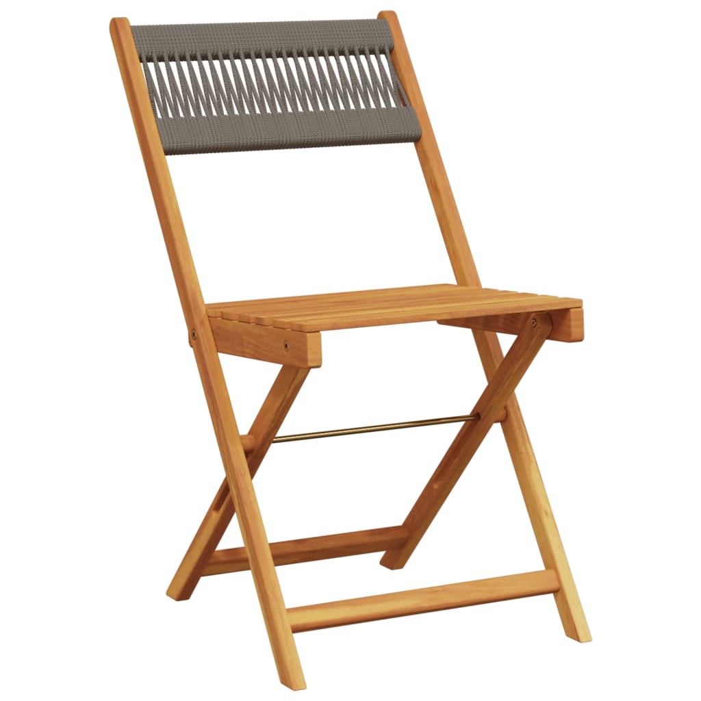 Set da Bistrot 3pz Grigio in Polipropilene e Legno Massello | homemem39