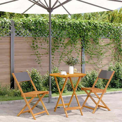 Set da Bistrot 3pz Antracite in Tessuto e Legno Massello | homemem39