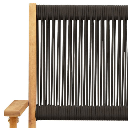 Set da Bistrot 3pz Nero in Polipropilene e Legno Massello - homemem39