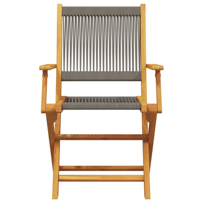 Set da Bistrot 3pz Grigio in Polipropilene e Legno Massello | homemem39