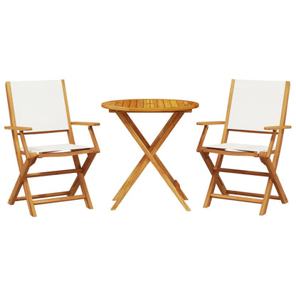Set da Bistrot 3pz Bianco Crema in Tessuto e Legno Massello - homemem39