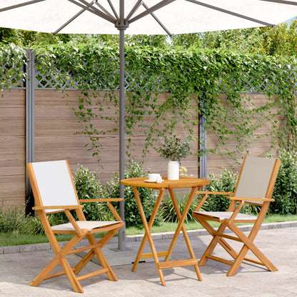 Set da Bistrot 3pz Bianco Crema in Tessuto e Legno Massello | homemem39