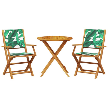 Set da Bistrot 3 pz Motivo Foglie in Tessuto e Legno Massello | homemem39