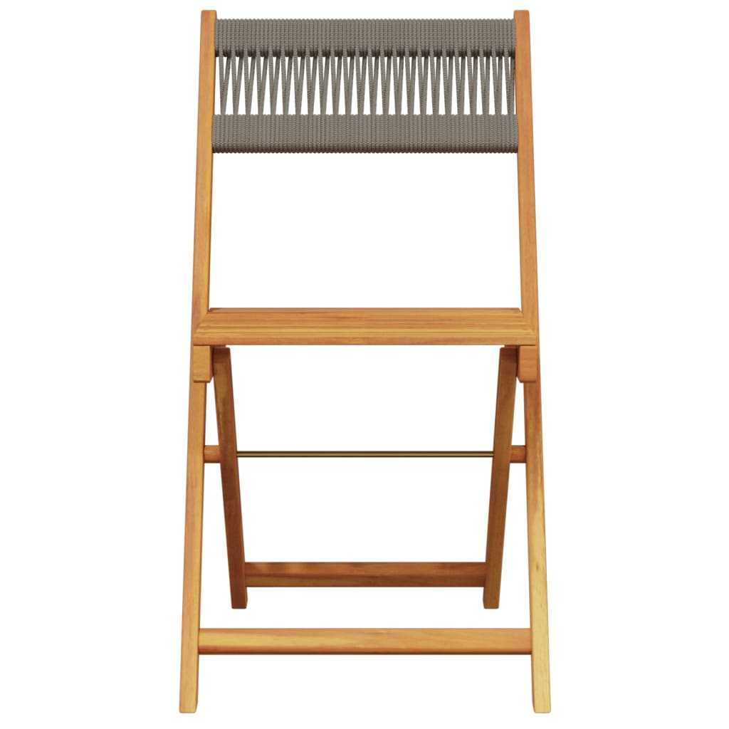 Set da Bistrot 3pz Grigio in Polipropilene e Legno Massello | homemem39