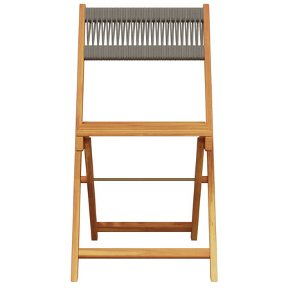 Set da Bistrot 3pz Grigio in Polipropilene e Legno Massello | homemem39