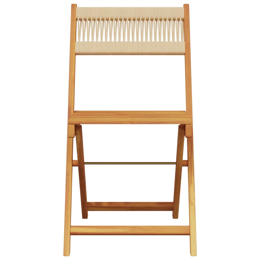 Set da Bistrot 3pz Beige in Polipropilene e Legno Massello | homemem39