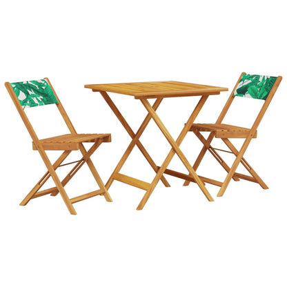 Set da Bistrot 3 pz Motivo Foglie in Tessuto e Legno Massello | homemem39