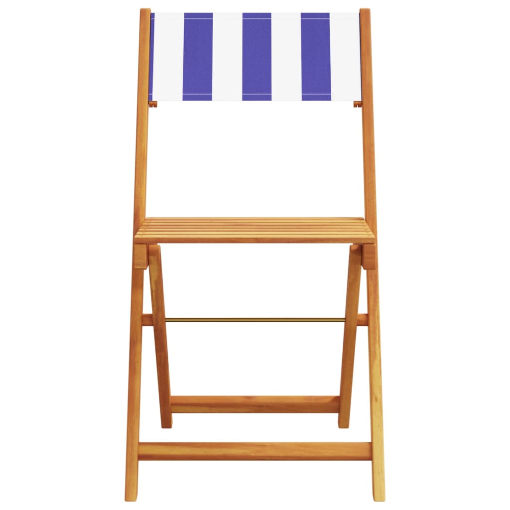 Set da Bistrot 3pz Blu e Bianco in Tessuto e Legno Massello | homemem39