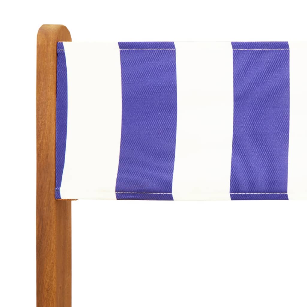 Set da Bistrot 3pz Blu e Bianco in Tessuto e Legno Massello | homemem39