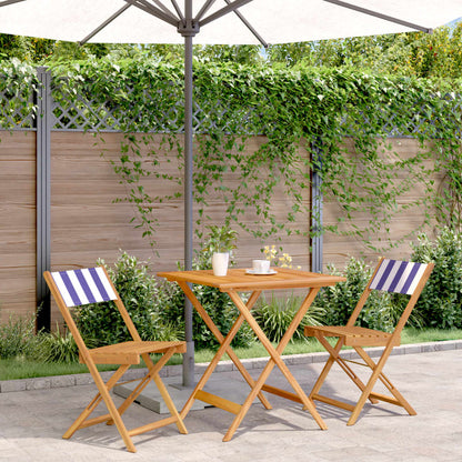 Set da Bistrot 3pz Blu e Bianco in Tessuto e Legno Massello | homemem39