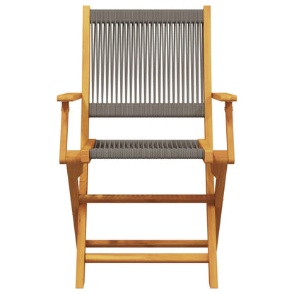 Set da Bistrot 3pz Grigio in Polipropilene e Legno Massello | homemem39