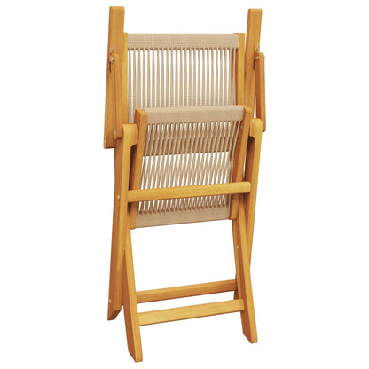 Set da Bistrot 3pz Beige in Polipropilene e Legno Massello | homemem39