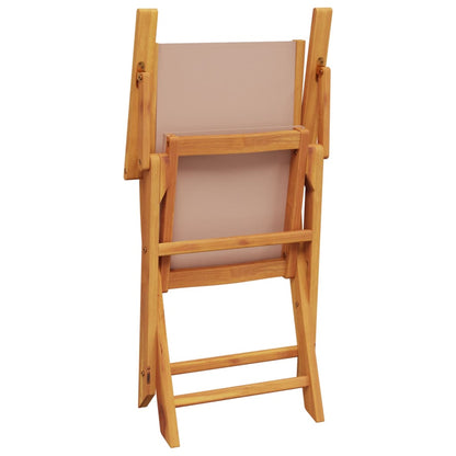 Set da Bistrot 3pz Tortora in Tessuto e Legno Massello | homemem39