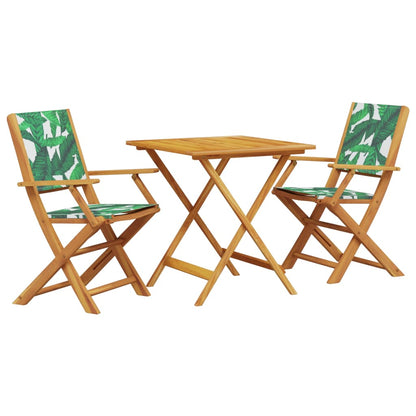 Set da Bistrot 3 pz Motivo Foglie in Tessuto e Legno Massello | homemem39