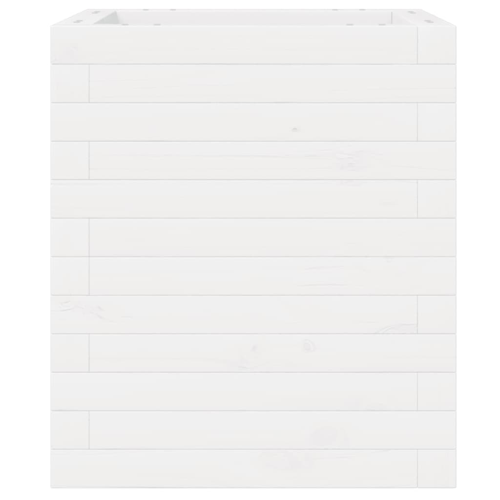 Fioriera da Giardino Bianca 40x40x46 cm Legno Massello di Pino