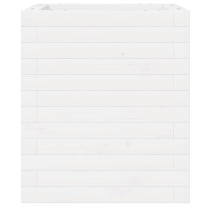 Fioriera da Giardino Bianca 40x40x46 cm Legno Massello di Pino