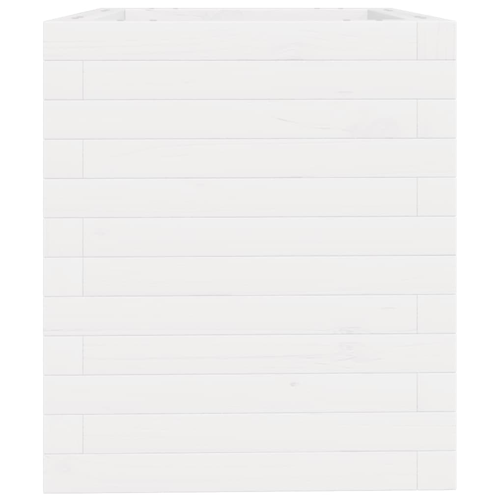 Fioriera da Giardino Bianca 40x40x46 cm Legno Massello di Pino