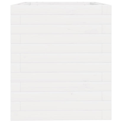 Fioriera da Giardino Bianca 40x40x46 cm Legno Massello di Pino