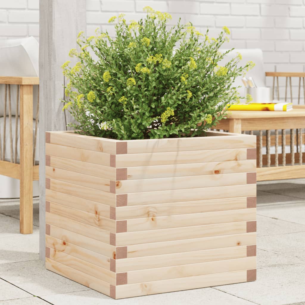 Fioriera da Giardino 50x50x46 cm in Legno Massello di Pino | homemem39