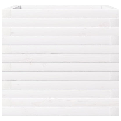 Fioriera da Giardino Bianca 50x50x46 cm Legno Massello di Pino - homemem39