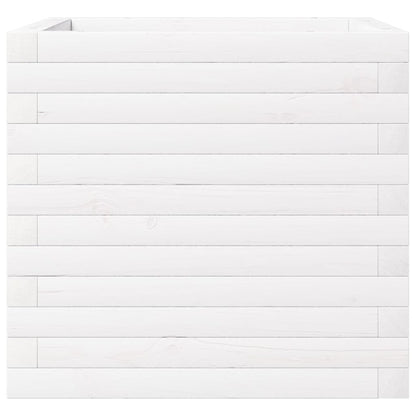 Fioriera da Giardino Bianca 50x50x46 cm Legno Massello di Pino - homemem39