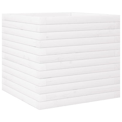 Fioriera da Giardino Bianca 50x50x46 cm Legno Massello di Pino | homemem39