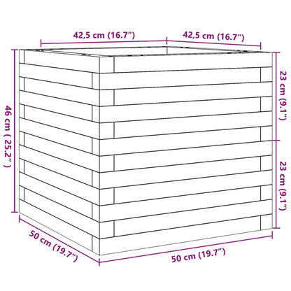 Fioriera da Giardino Bianca 50x50x46 cm Legno Massello di Pino | homemem39