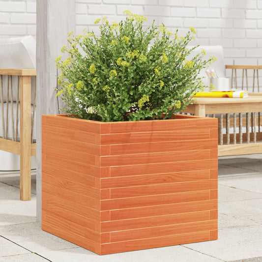 Fioriera Giardino Marrone Cera 50x50x46 cm Legno Massello Pino | homemem39