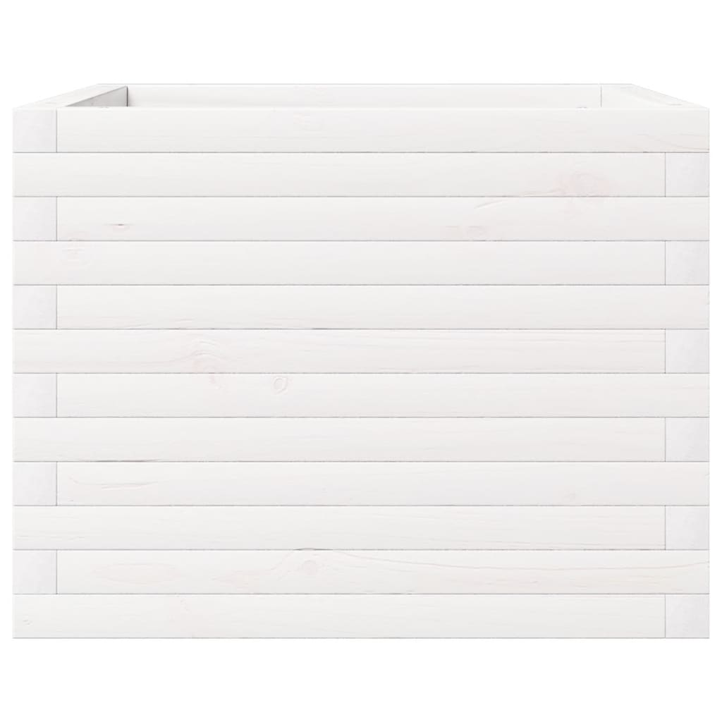 Fioriera da Giardino Bianca 60x60x46 cm Legno Massello di Pino | homemem39