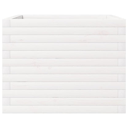 Fioriera da Giardino Bianca 60x60x46 cm Legno Massello di Pino | homemem39