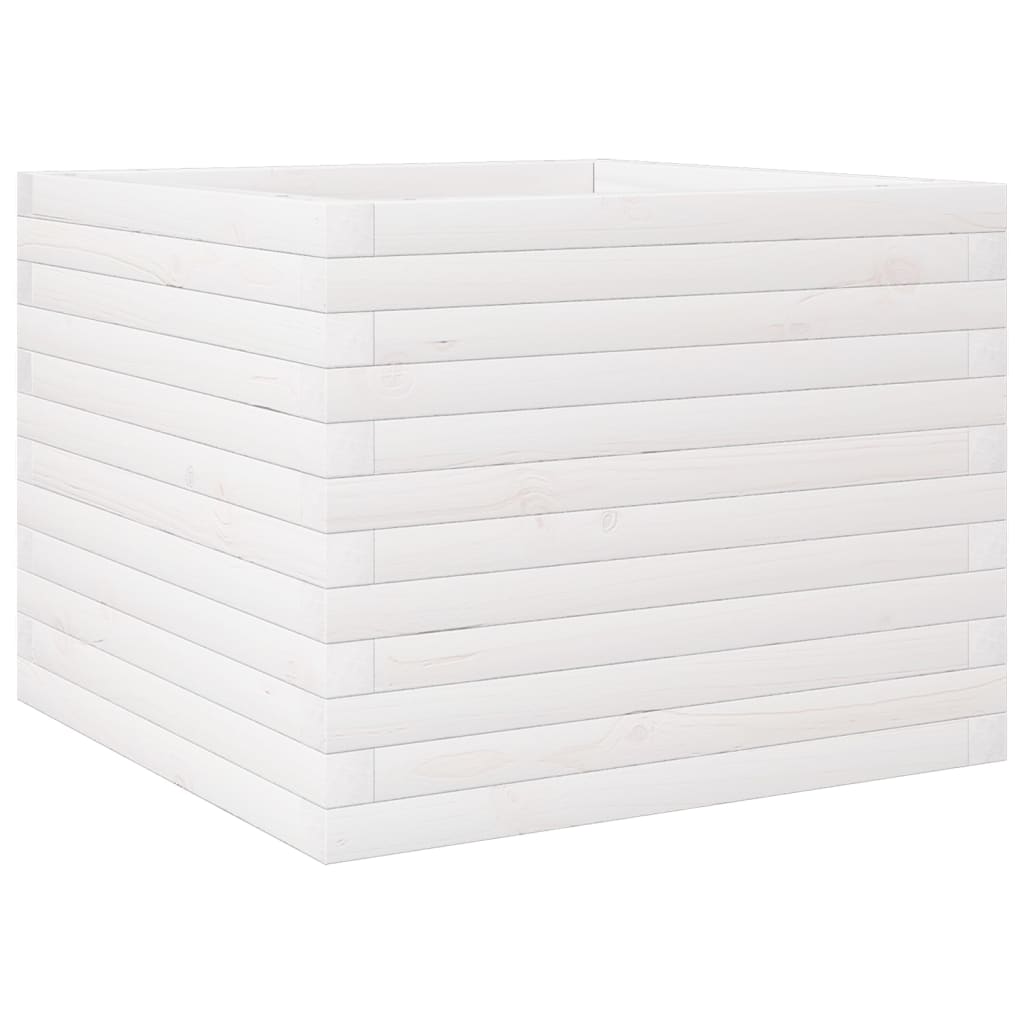 Fioriera da Giardino Bianca 60x60x46 cm Legno Massello di Pino | homemem39