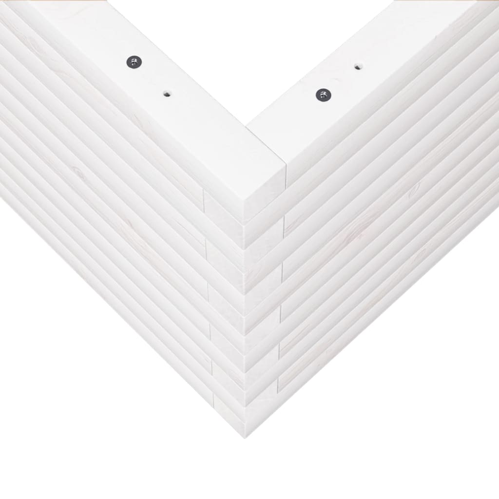 Fioriera da Giardino Bianca 60x60x46 cm Legno Massello di Pino - homemem39