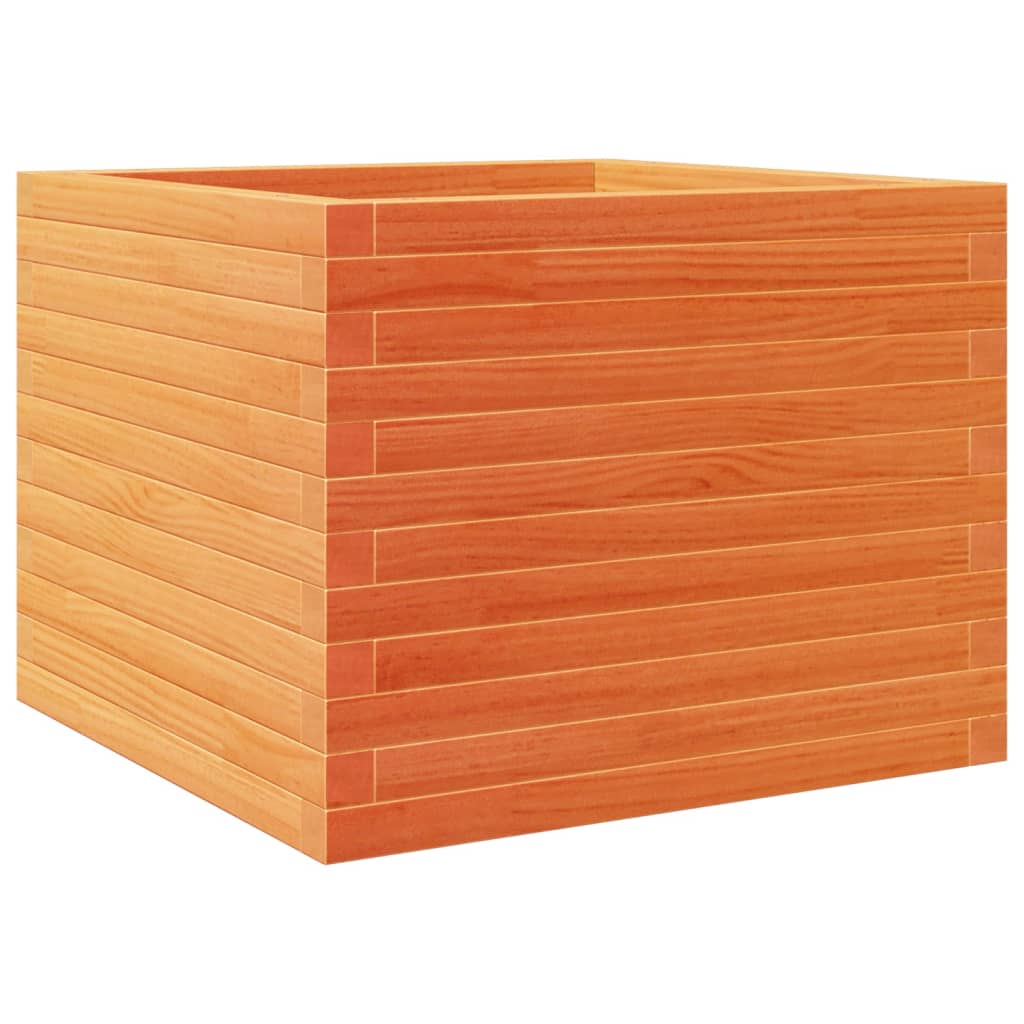 Fioriera Giardino Marrone Cera 60x60x46 cm Legno Massello Pino | homemem39