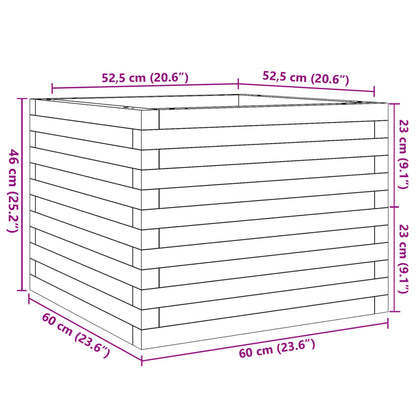 Fioriera Giardino Marrone Cera 60x60x46 cm Legno Massello Pino | homemem39