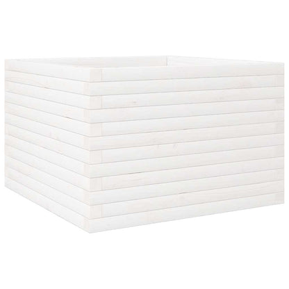 Fioriera da Giardino Bianca 70x70x46 cm Legno Massello di Pino - homemem39