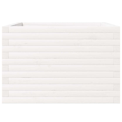 Fioriera da Giardino Bianca 70x70x46 cm Legno Massello di Pino - homemem39