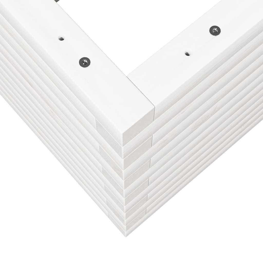 Fioriera da Giardino Bianca 70x70x46 cm Legno Massello di Pino - homemem39