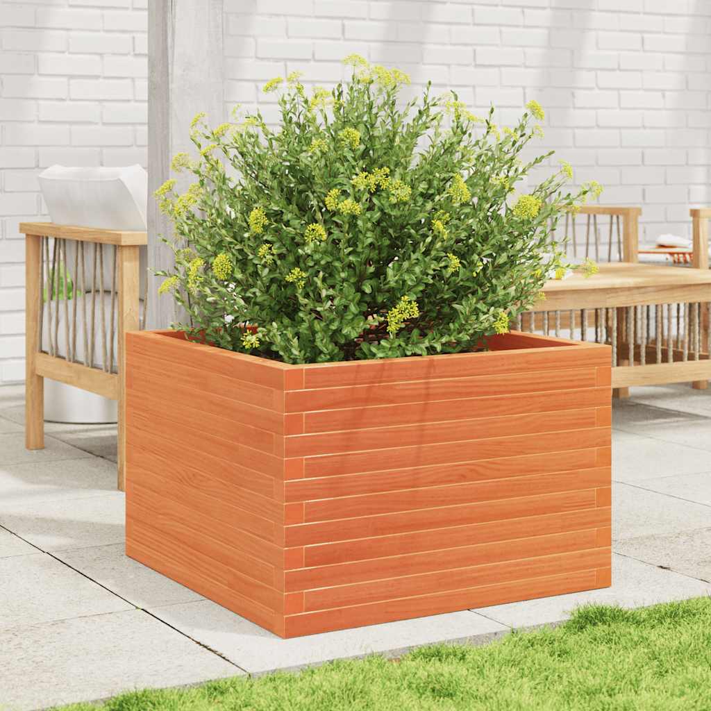 Fioriera Giardino Marrone Cera 70x70x46 cm Legno Massello Pino | homemem39