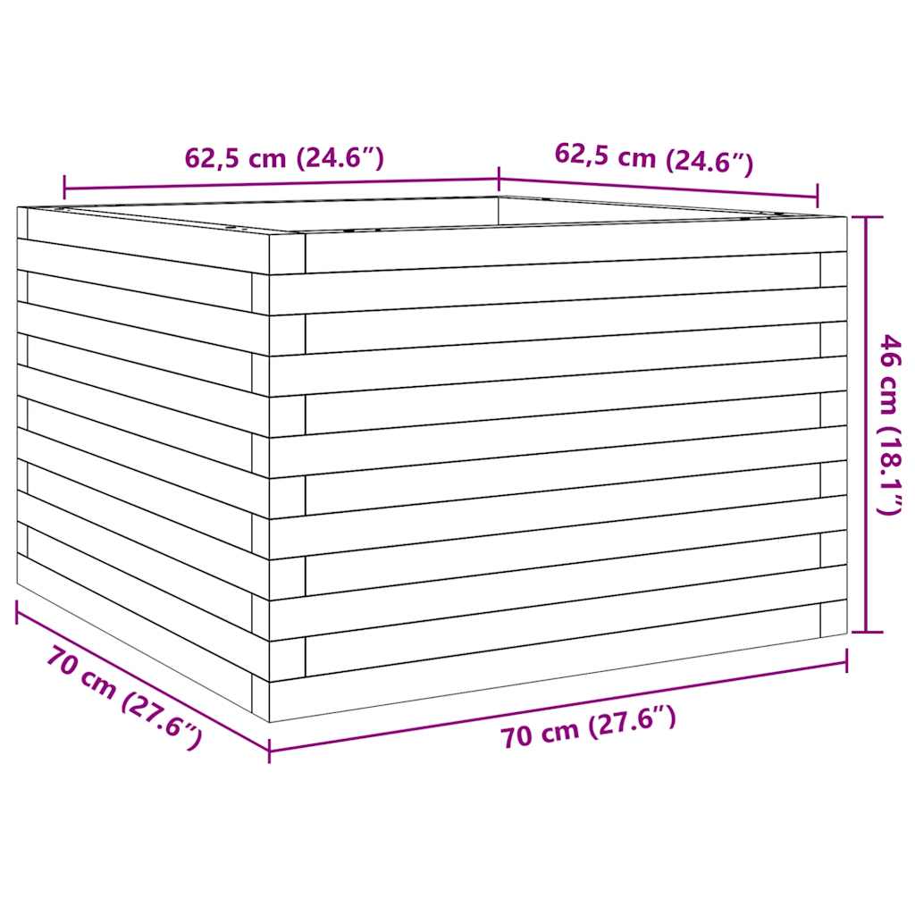 Fioriera da Giardino 70x70x46 cm in Legno Massello di Douglas - homemem39